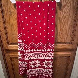 Red and White Patterned Blanket